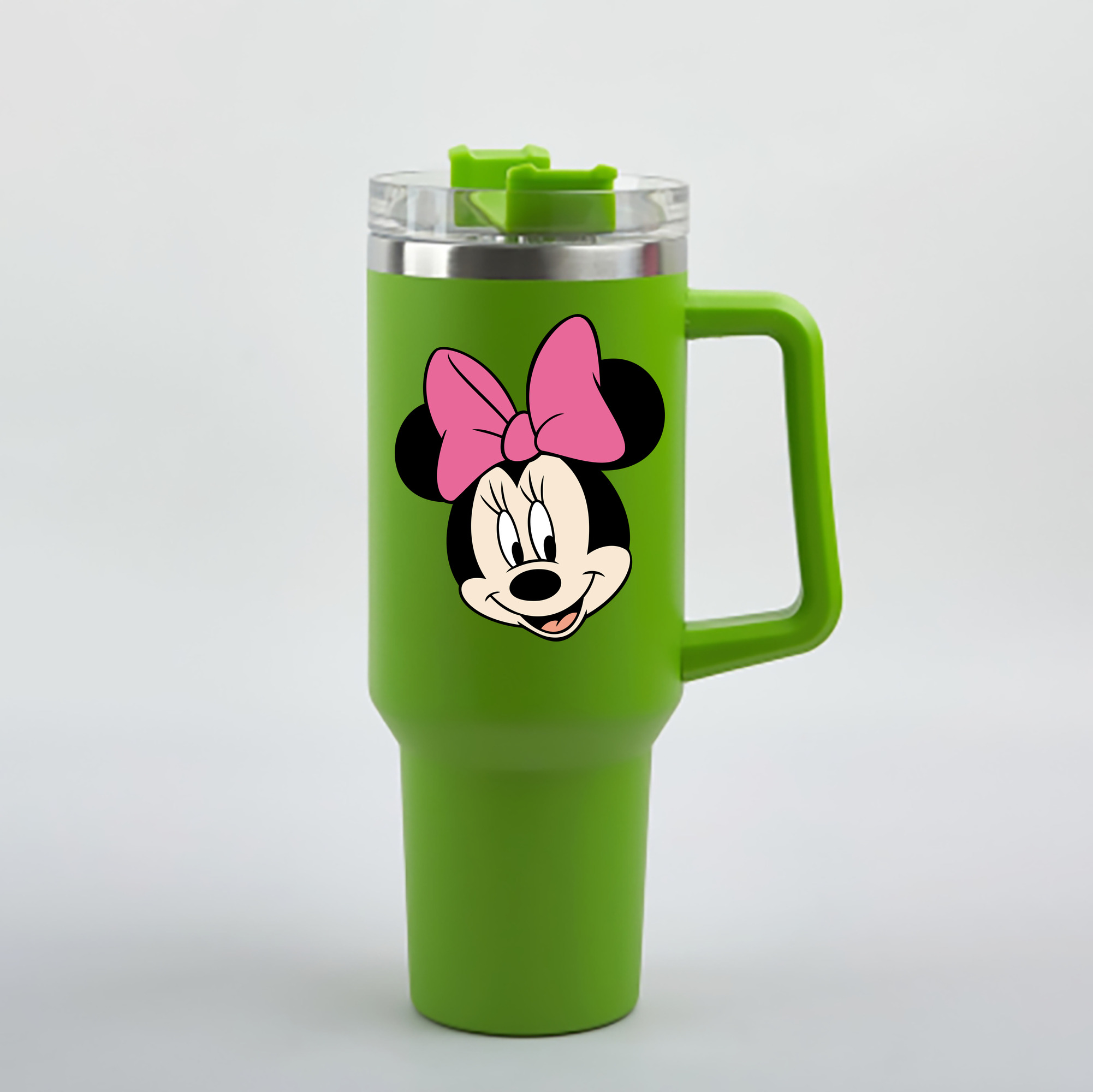 （画像用） ミッキーマウス Mickey Mouse 1200mL車用タンブラー - クリスタルステッカー（プラスチックストロー付き）
